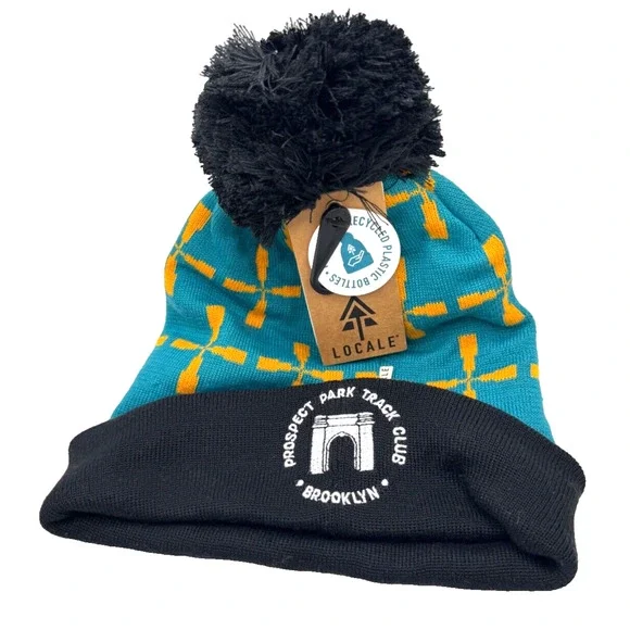 Prospect Park Brooklyn NY Turkey Trot Beanie Hat Locale NYC Rare Winter Pom NWT - Picture 7 of 15